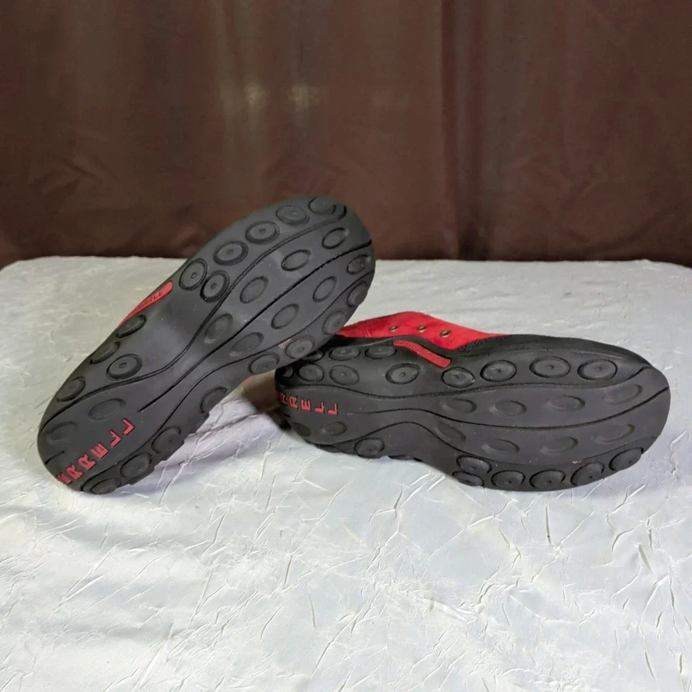 Merrell Jungle Climb Shoes Womens Size 7 Red Suede Hiking Sneakers Gorpcore